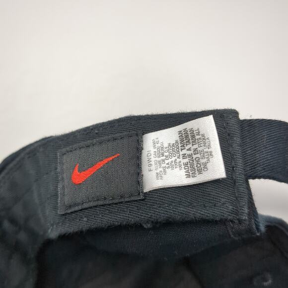 Nike Swoosh Slideback Hat Black Solid One Size Embroidered Vent Holes - Picture 9 of 10